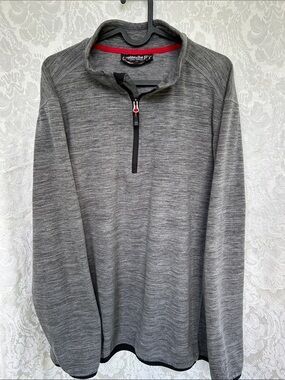 Avalanche Men’s Grey Quarter-Zip Pullover with Red Trim